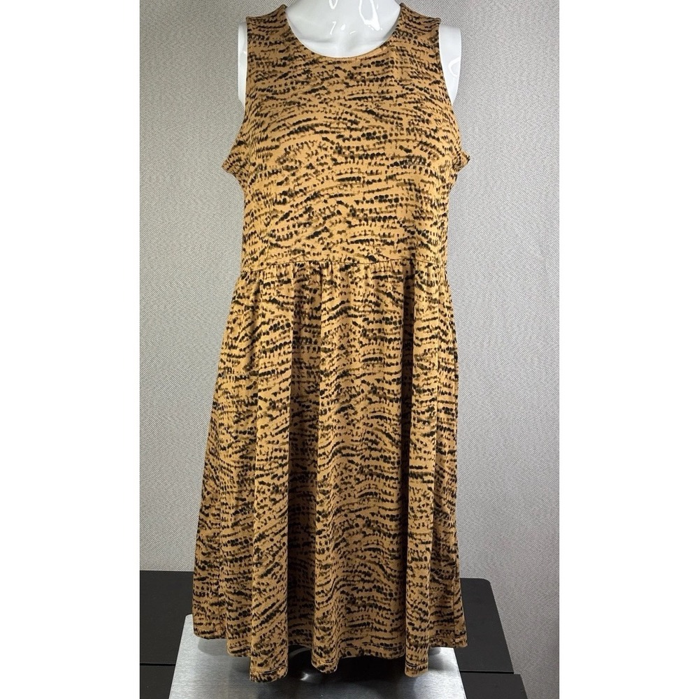 Old Navy Women's Animal Print Midi Dress, Brown/Black‎ Size Medium